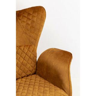 KARE Design Fauteuil Tudor Velvet brun doré  