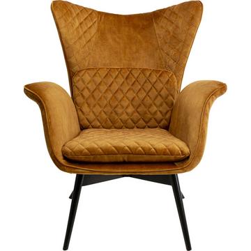 Fauteuil Tudor Velvet brun doré