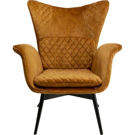 KARE Design Fauteuil Tudor Velvet brun doré  
