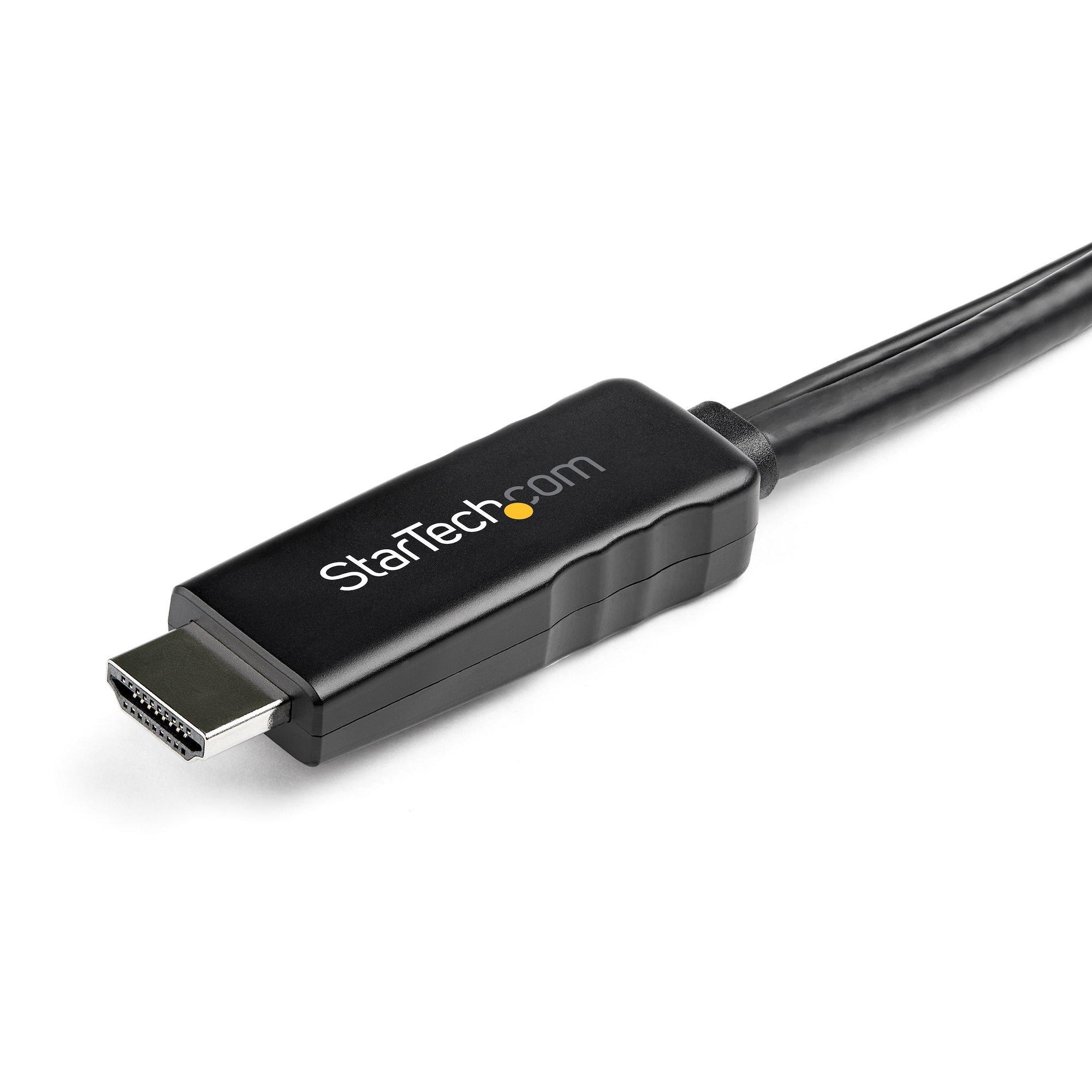 STARTECH.COM  StarTech.com Câble Adaptateur HDMI vers DisplayPort de 2m - 4K 30Hz - M/M - Câble Convertisseur Actif HDMI 1.4 vers DP 1.2 avec Audio - Alimenté par USB - Mac & Windows - Laptop HDMI vers Écran DP 