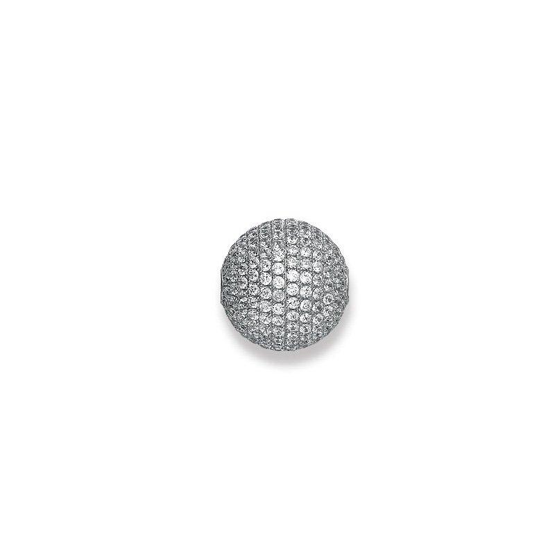 MUAU Schmuck  fermoir en argent 925 zircone, 16x16mm 