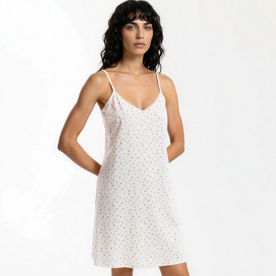 La Redoute Collections Baumwoll Negligé mit Blumenprint und dünnen Trägern  