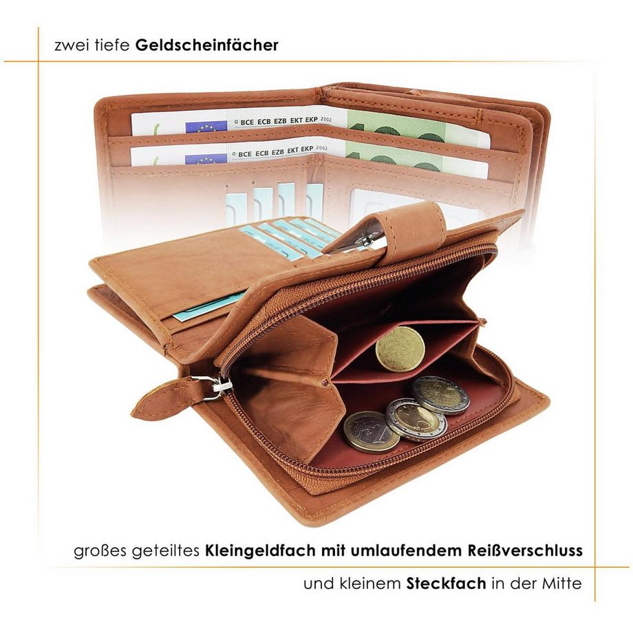 Only-bags.store Geldbörse aus weichem Leder mit RFID-Geldbörse  