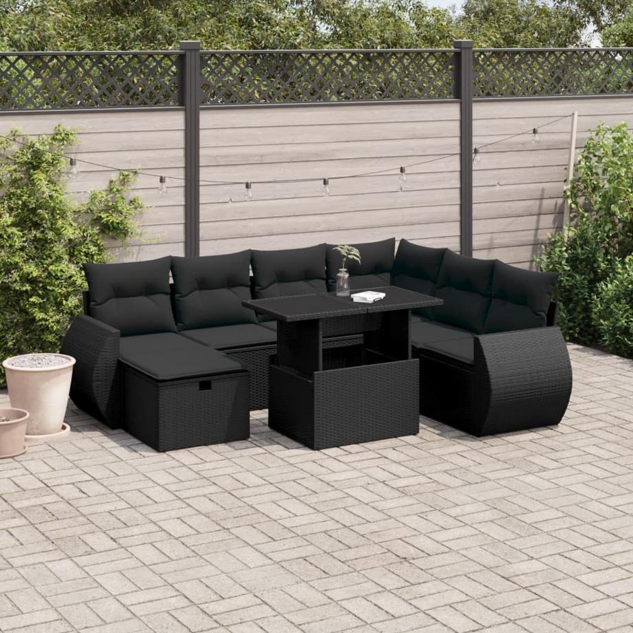 VidaXL Ensemble de canapés de jardin rotin synthétique  