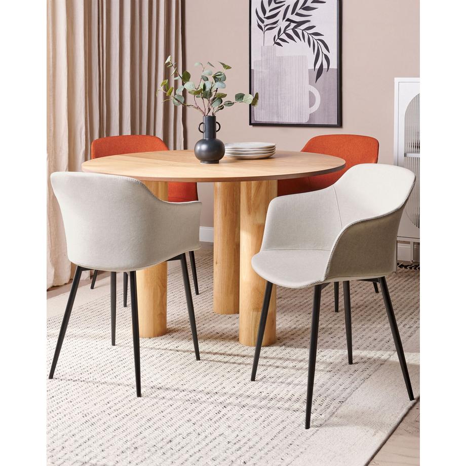 Beliani Lot de 2 chaises de salle à manger en Tissu Rétro ELIM  