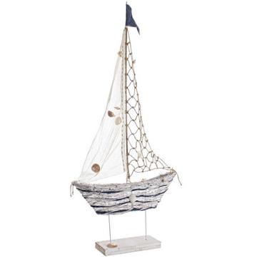 Oggetto decorativo nave Marinaio Vimini L H138