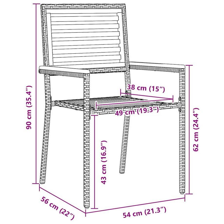 VidaXL Mobilier de jardin poly rattan  