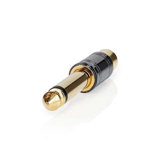 Nedis  Mono-Audio-Adapter | 6,35 mm Hane | RCA Hona | Goldblech | Rak | Metall | Metall | 1 St. | Schloss 