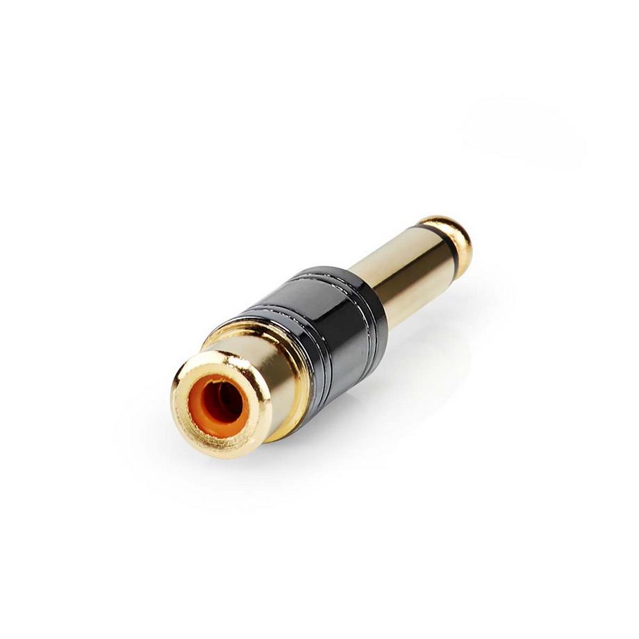 Nedis  Mono-Audio-Adapter | 6,35 mm Hane | RCA Hona | Goldblech | Rak | Metall | Metall | 1 St. | Schloss 