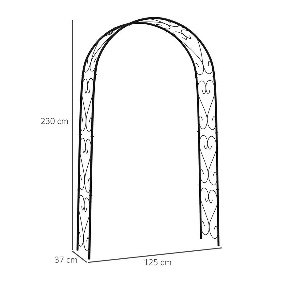 Northio Arche À Rosiers Arche De Jardin En Acier Pour Plantes Grimpantes 125 X 37 X 230 Cm Décoration De Jardin En Treillis Noir  