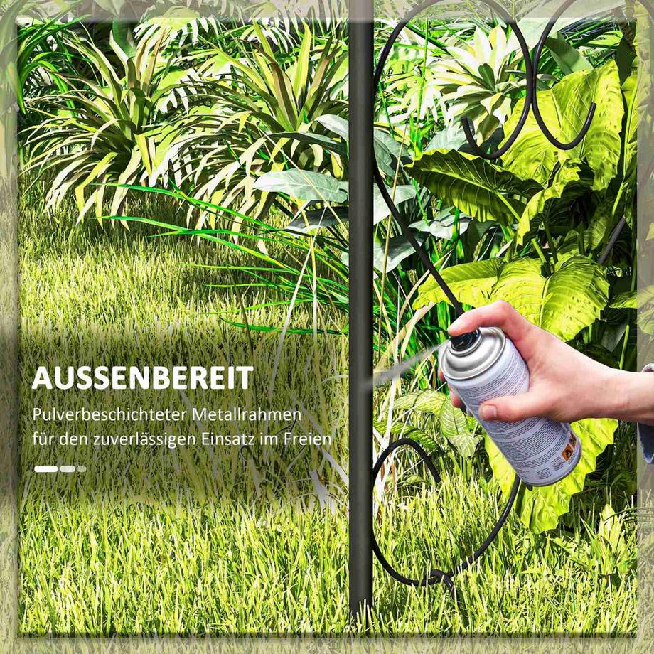 Northio Arche À Rosiers Arche De Jardin En Acier Pour Plantes Grimpantes 125 X 37 X 230 Cm Décoration De Jardin En Treillis Noir  