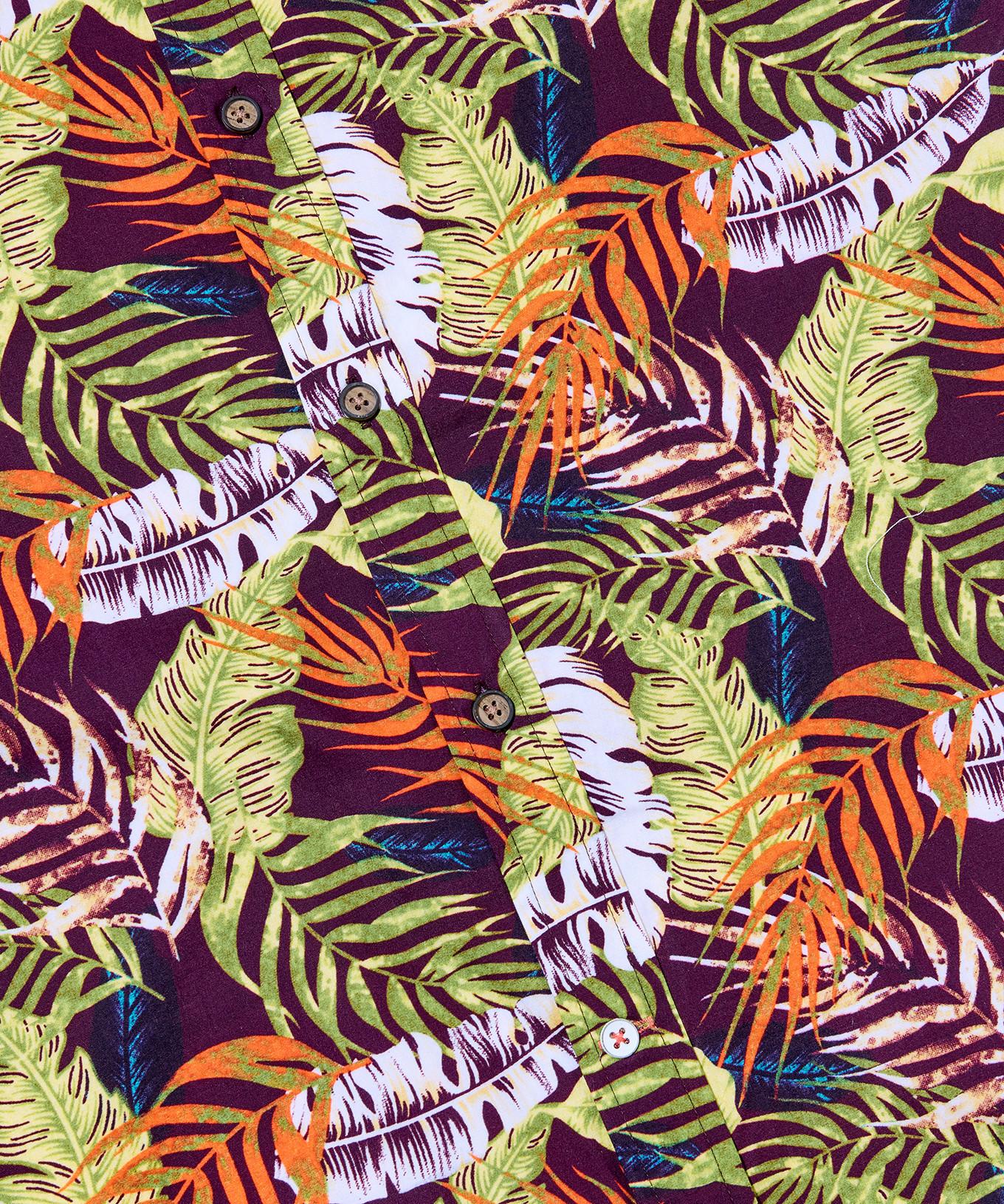 Joe Browns Lässiges Kurzarmhemd Palmblattdruck  