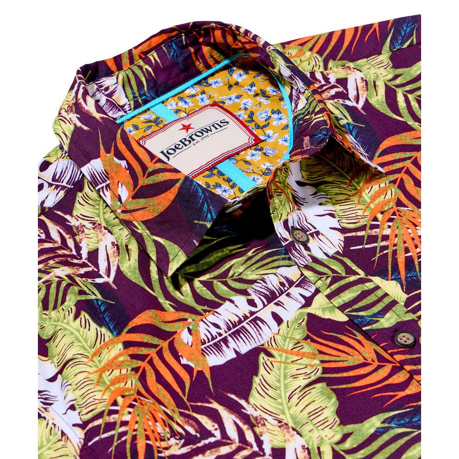 Joe Browns Camicia Casual Maniche Corte Stampa Foglie Di Palma  