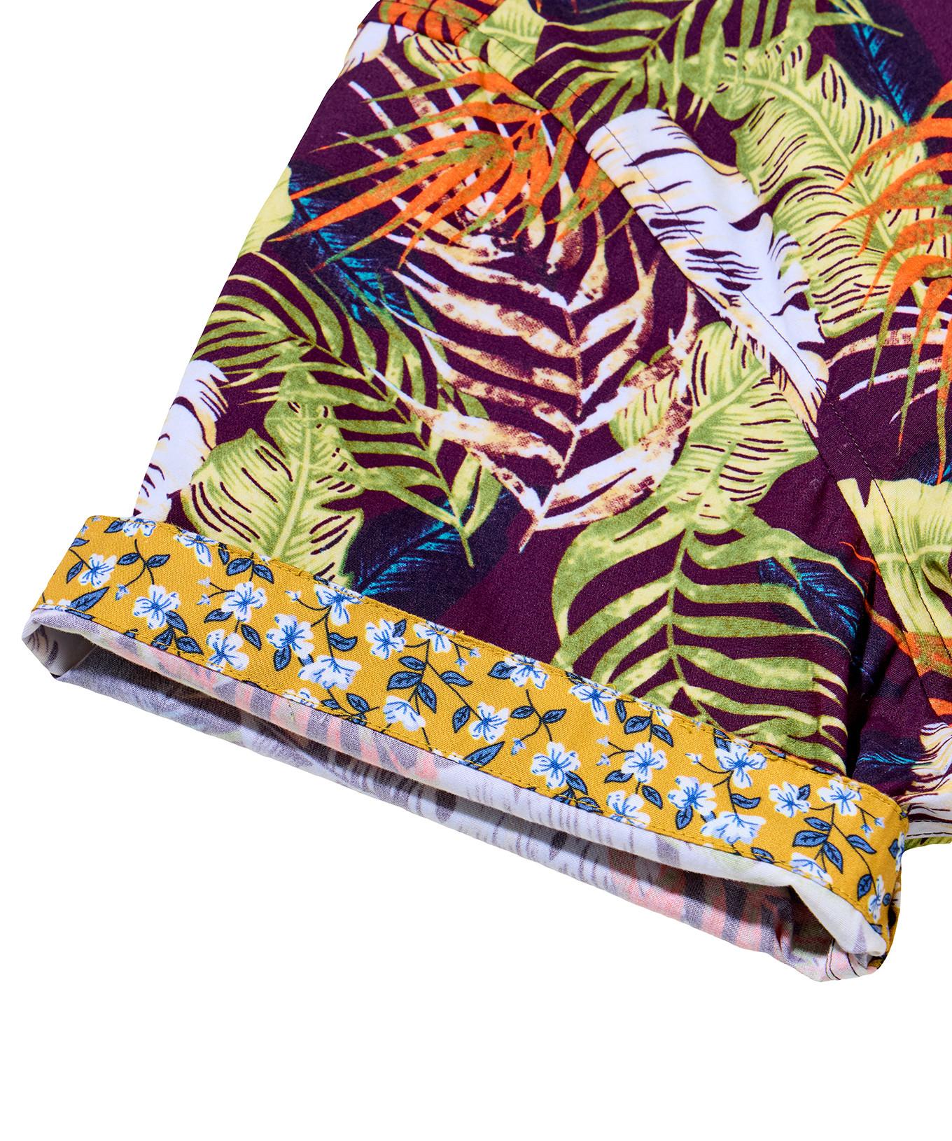 Joe Browns Lässiges Kurzarmhemd Palmblattdruck  