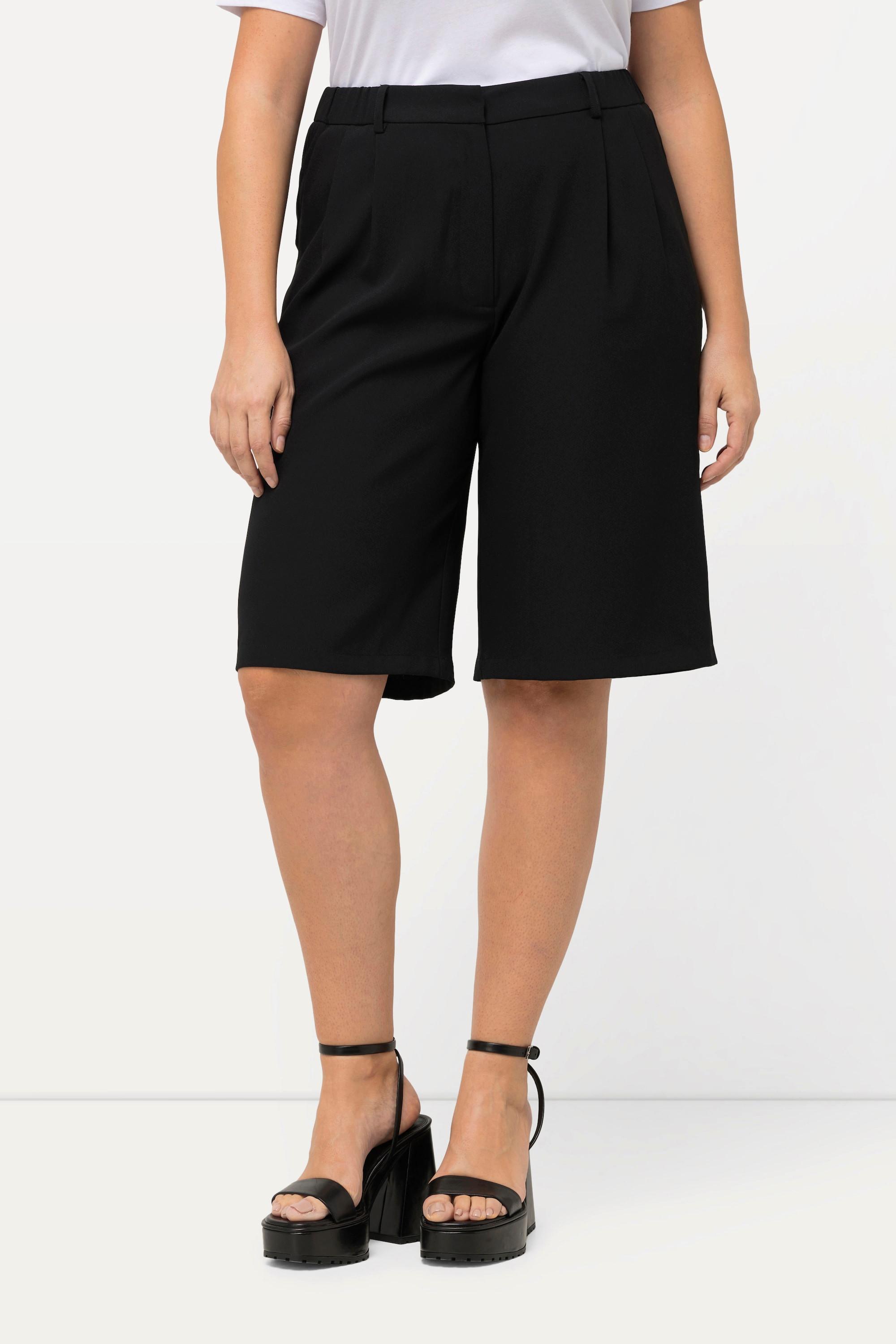 Ulla Popken  Bermuda-Shorts, weites Bein, Bundfalten 