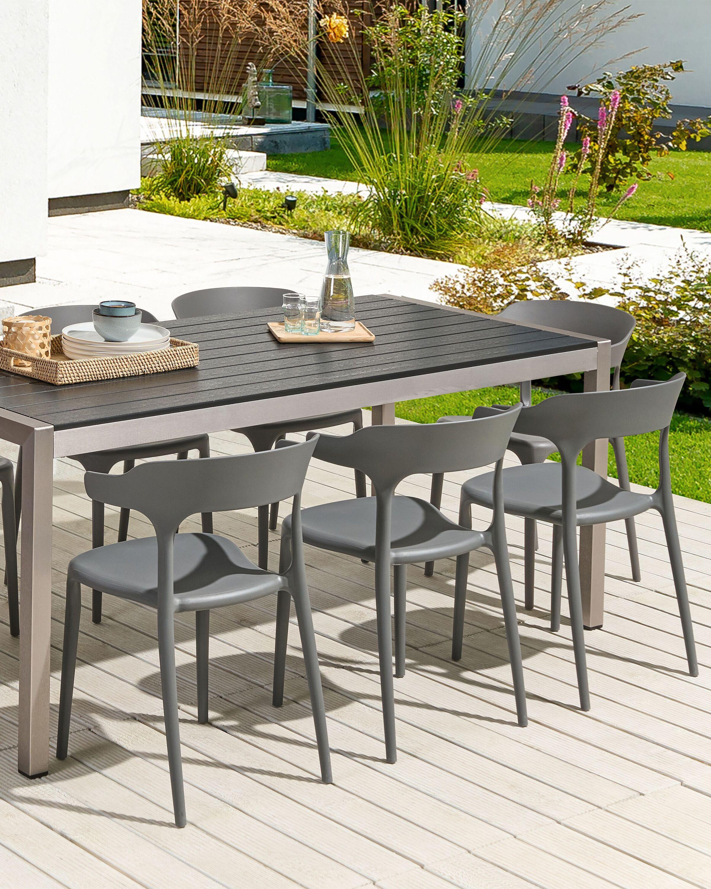 Beliani Esszimmerstuhl 8er Set aus Polypropylen Modern GUBBIO  