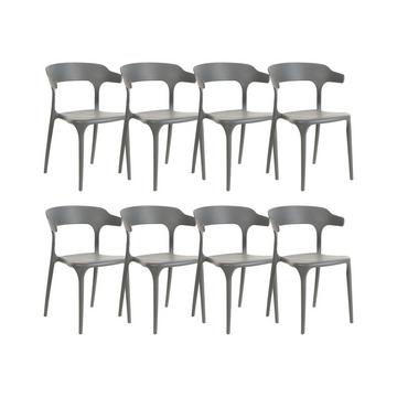 Lot de 8 chaises de salle à manger en Polypropylène Moderne GUBBIO