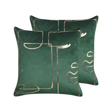 Lot de 2 coussins en Velours Glamour PHILODENDRON