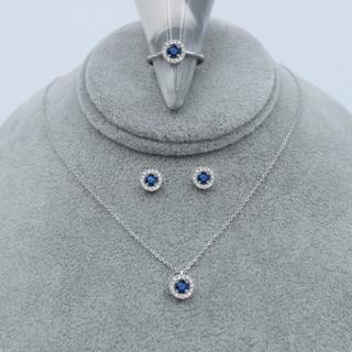 MUAU Schmuck  Ohrstecker Weissgold 750 Saphir 0.34ct.  Diamant 0.168ct. 