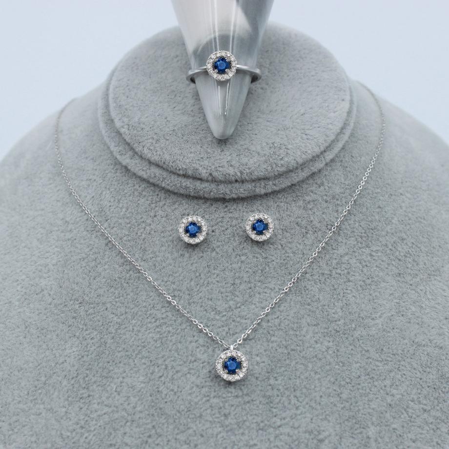 Ohrstecker Weissgold 750 Saphir 0.34ct.  Diamant 0.168ct.