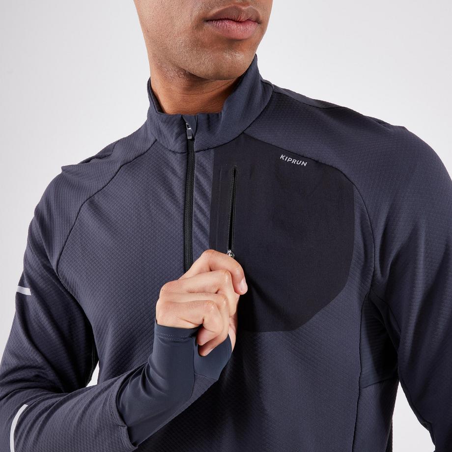 KIPRUN  Maglia running a maniche lunghe uomo con zip Run 900 Warm 