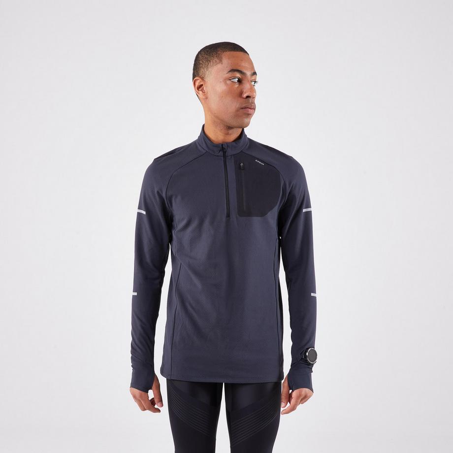 Maglia running a maniche lunghe uomo con zip Run 900 Warm