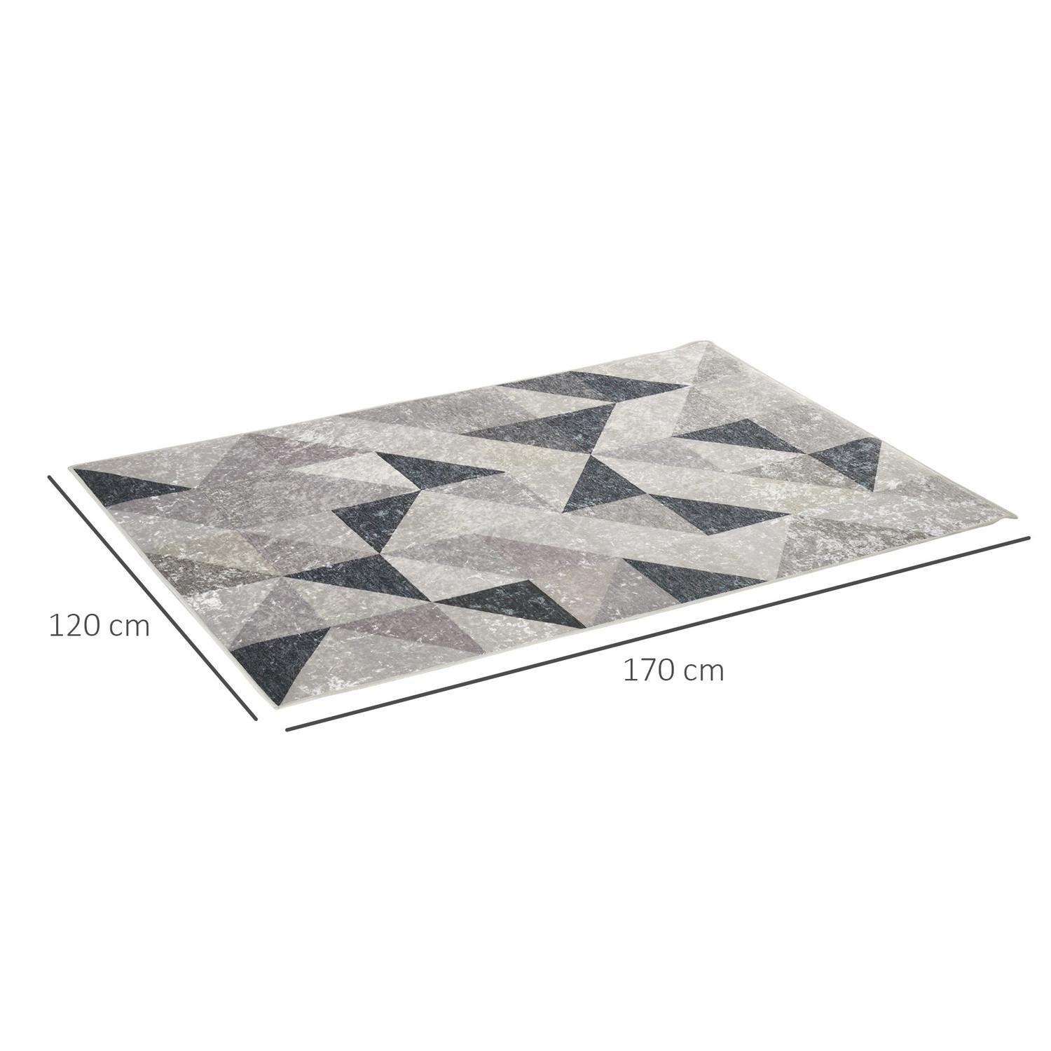 Northio Tapis Moderne 170 X 120 Cm Design Tendance Aux Formes Géométriques, Revêtement Polaire, Pour Salon, Cuisine, Gris+Noir+Blanc  