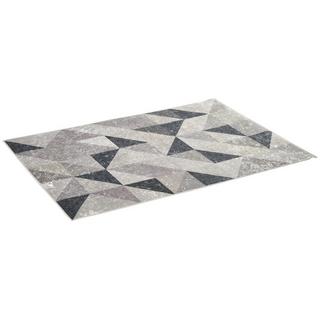 Northio Tapis Moderne 170 X 120 Cm Design Tendance Aux Formes Géométriques, Revêtement Polaire, Pour Salon, Cuisine, Gris+Noir+Blanc  