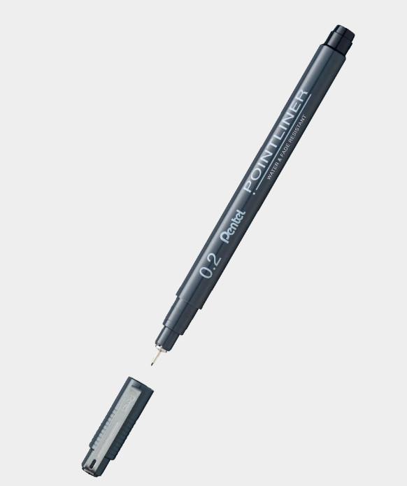 Pentel  Pentel S20P-03A stylo à bille Noir Fin 1 pièce(s) 