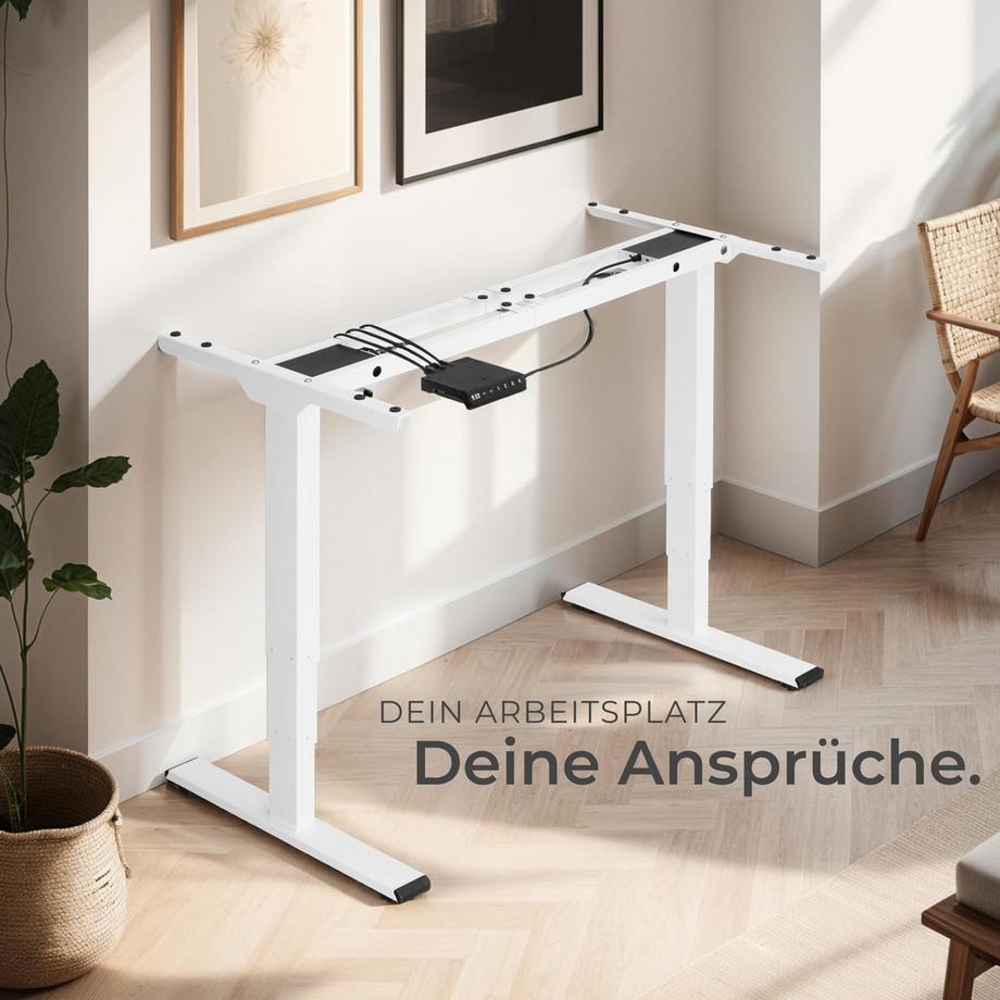 Tectake Bureau assis debout TWAIN avec réglage électrique de la hauteur  