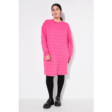 Abito mini in felpa dal taglio oversize con trapuntatura a cuori