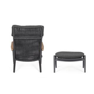 mutoni Fauteuil-salon Hibiscus anthracite (lot de 2)  