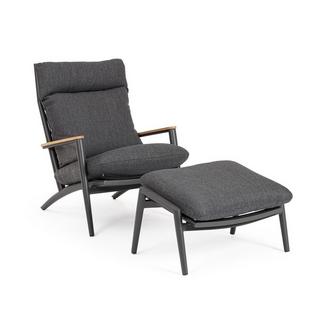 mutoni Fauteuil-salon Hibiscus anthracite (lot de 2)  