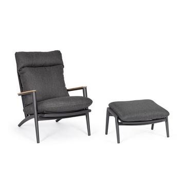 Fauteuil-salon Hibiscus anthracite (lot de 2)