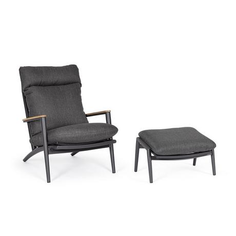 mutoni Fauteuil-salon Hibiscus anthracite (lot de 2)  