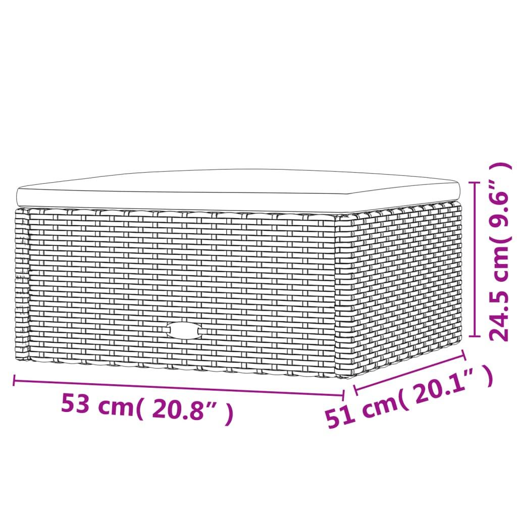 VidaXL poggiapiedi da giardino Polirattan  