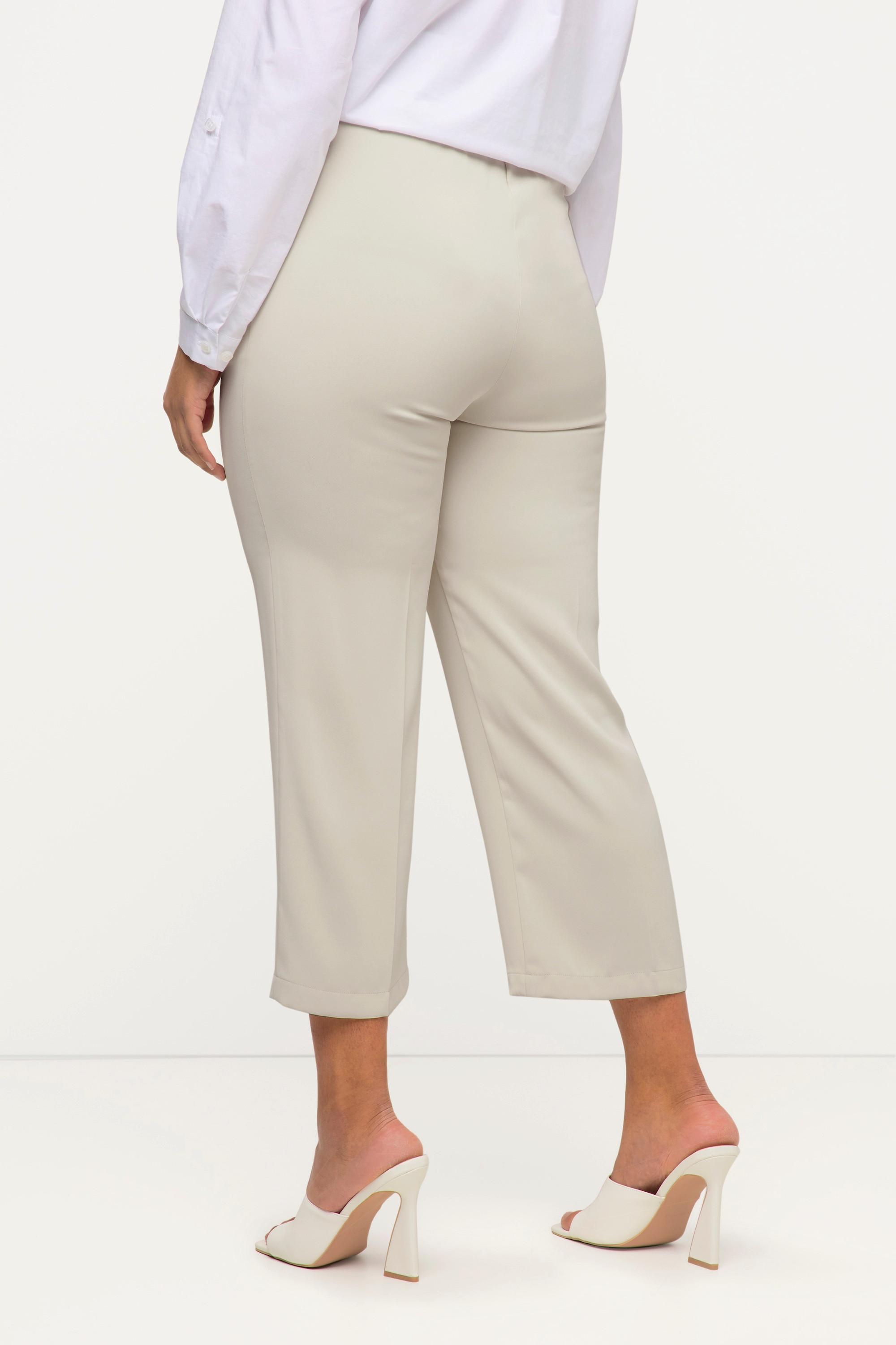 Ulla Popken  Pantalon 7/8 à taille élastique, cordon de serrage et pinces 