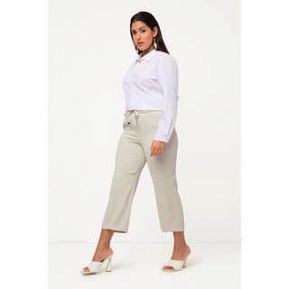 Ulla Popken  Pantalon 7/8 à taille élastique, cordon de serrage et pinces 