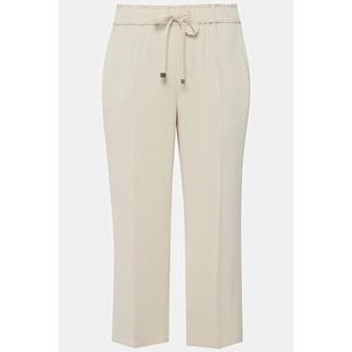 Ulla Popken  Pantalon 7/8 à taille élastique, cordon de serrage et pinces 