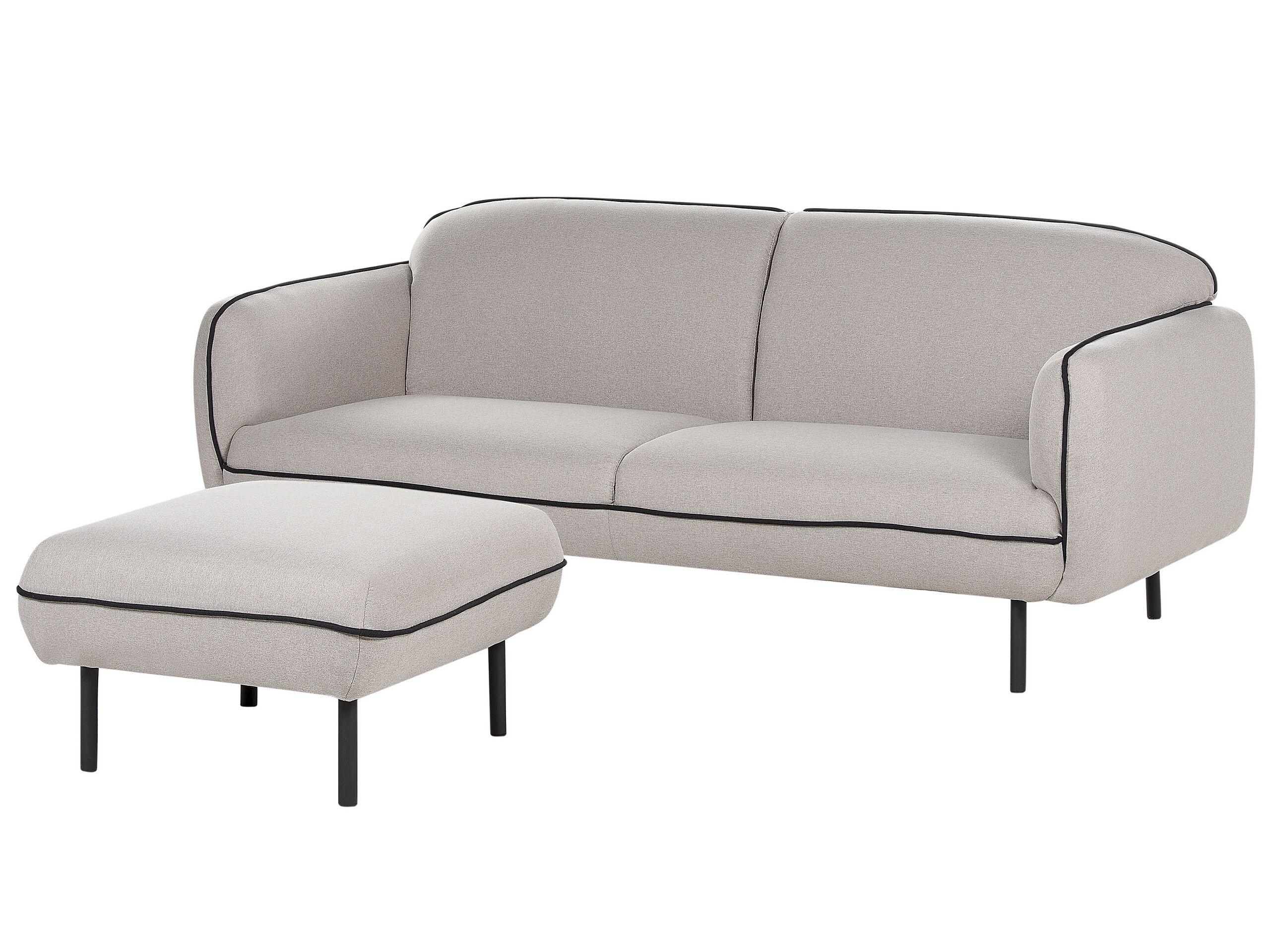 Beliani Canapé avec pouf en Polyester Glamour TONSBERG  