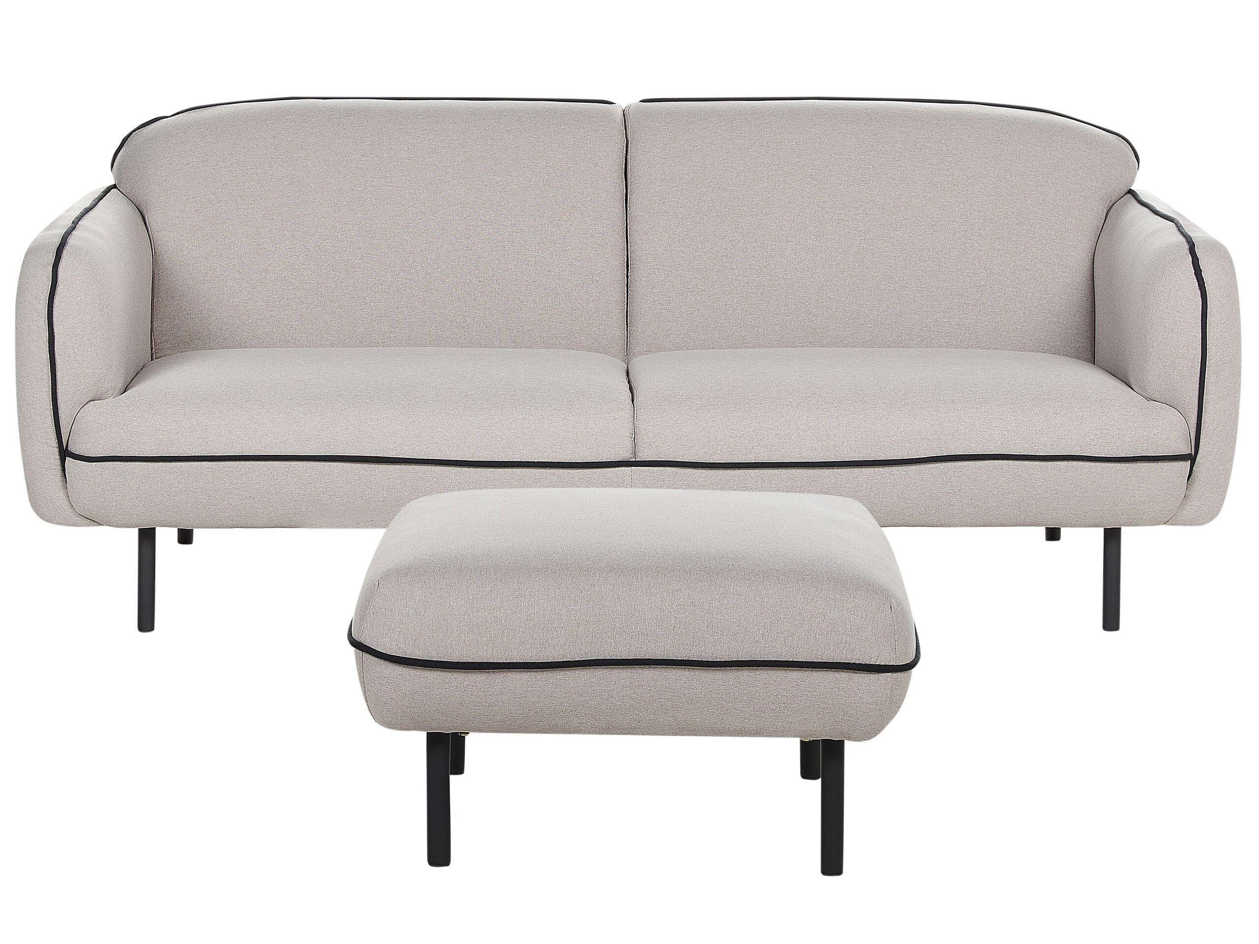 Beliani Canapé avec pouf en Polyester Glamour TONSBERG  