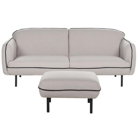 Beliani Canapé avec pouf en Polyester Glamour TONSBERG  