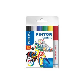 PILOT Marker Set Pintor 0.7mm 6 Farben classic