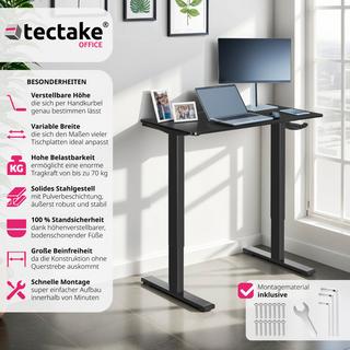 Tectake Cadre de bureau Idun, réglable en hauteur, avec manivelle  