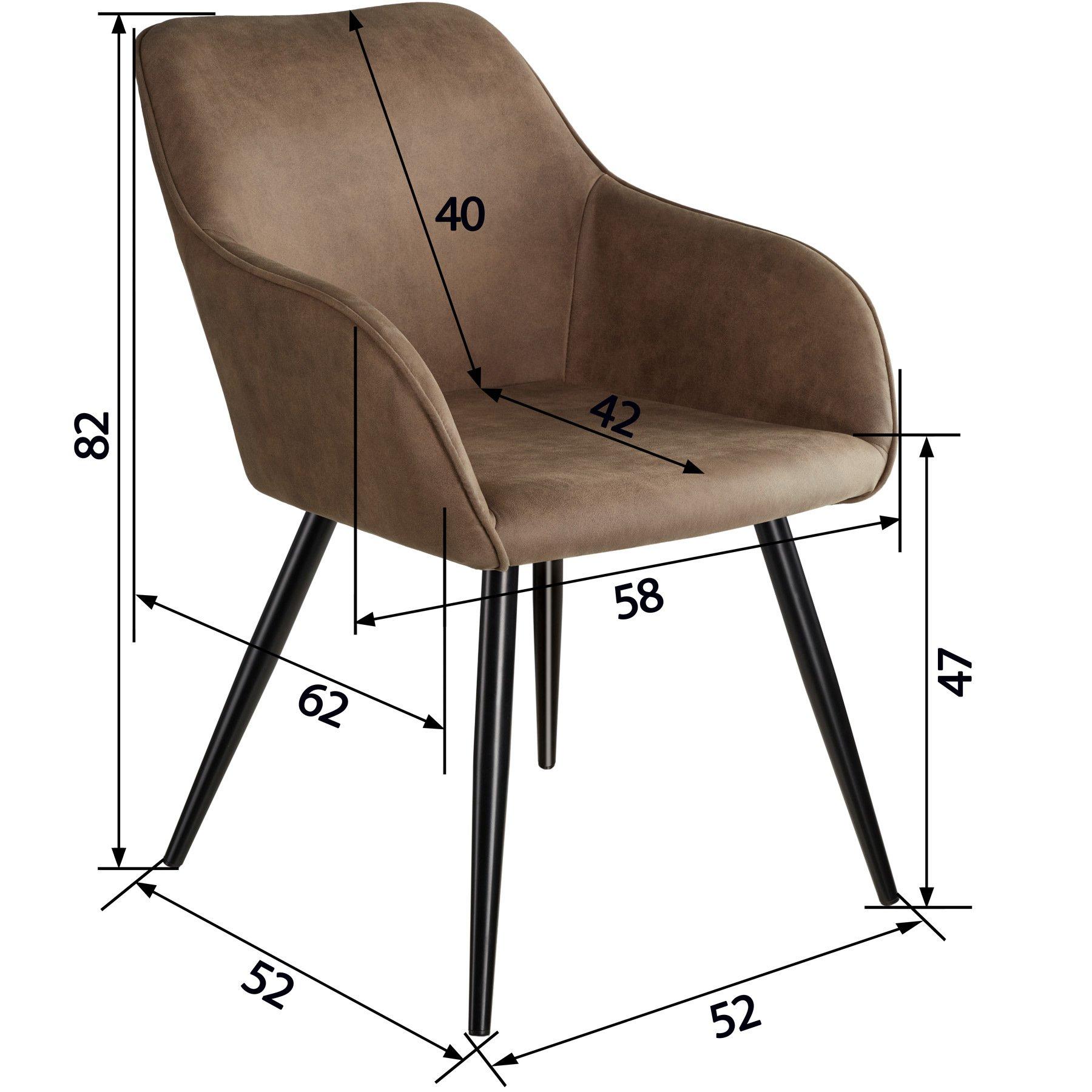 Tectake 2x Sedia Marilyn tessuto  