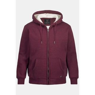 JP1880  Giacca per l'outdoor in felpa con cappuccio, fodera di teddy e zip, fino alla tg. 8XL 