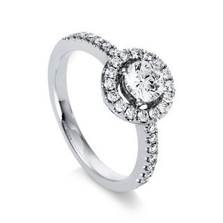 MUAU Schmuck  Verlobungsring 750/18K Weissgold Diamant 0.84ct. 