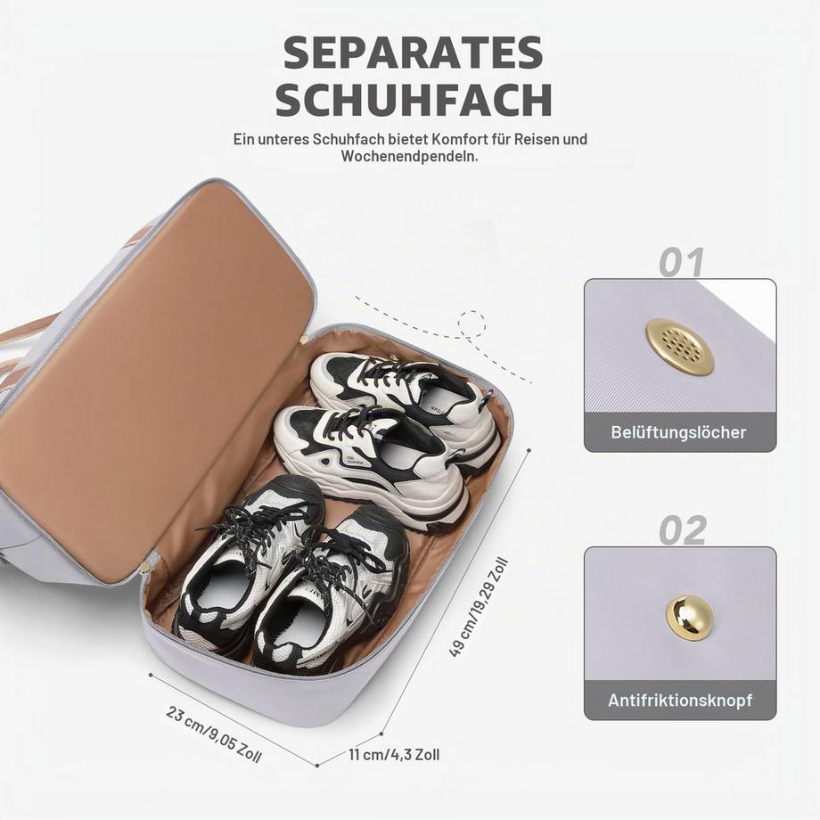 Only-bags.store Grosse Handgepäckreisetasche mit Kosmetiktasche Schuhfach und Nassfach  