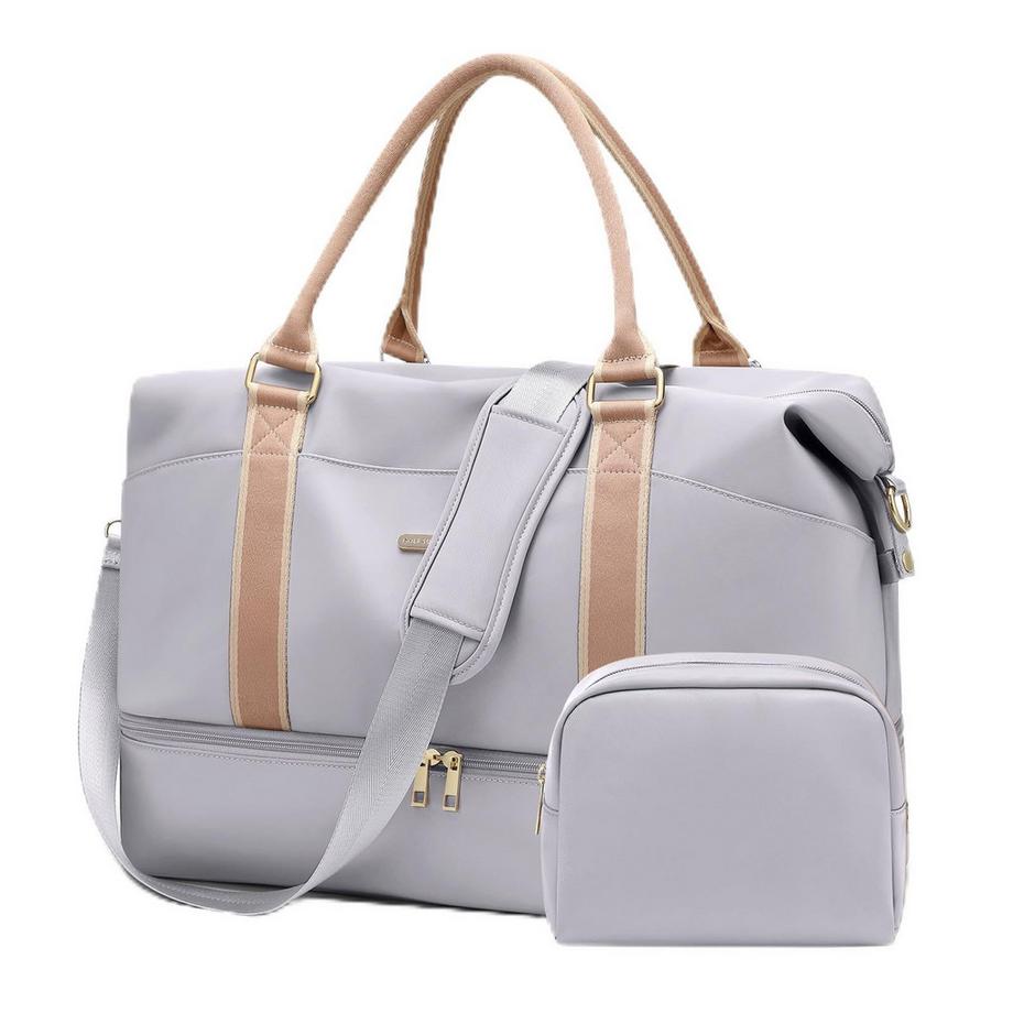Reisetasche, Große Handgepäcktasche mit Kosmetiktasche, Schuhfach & Nassfach