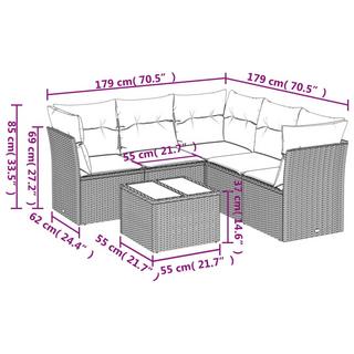 VidaXL set divano da giardino Polirattan  